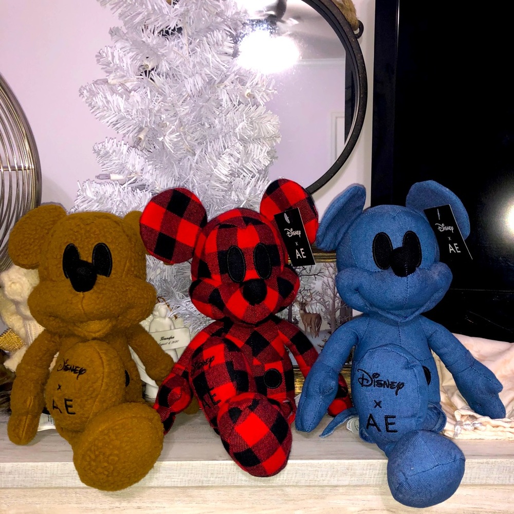Disney X AE Mickey Mouse plush lot of three